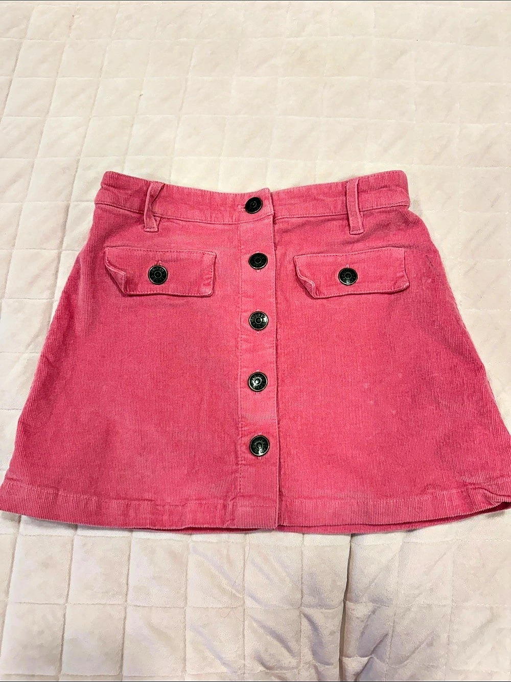 Crewcuts Girls Corduroy Button-Front Skirt Pink Size 8